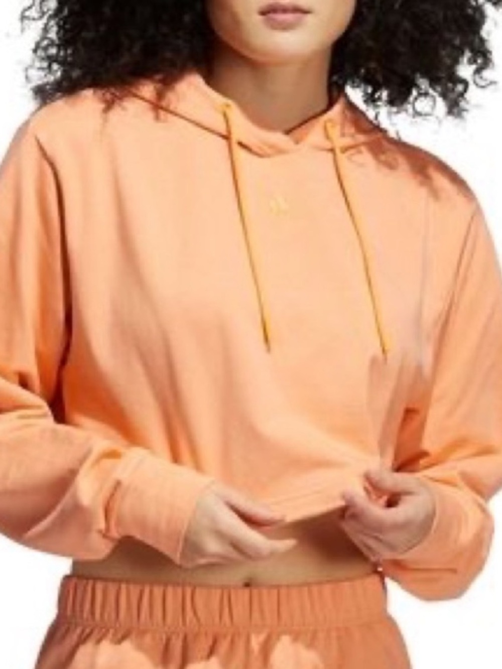 Adidas cropped sweat set in coral/peach/orange size XS/S